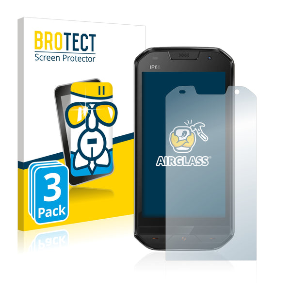 3x BROTECT AirGlass Glass Screen Protector for Doogee S30