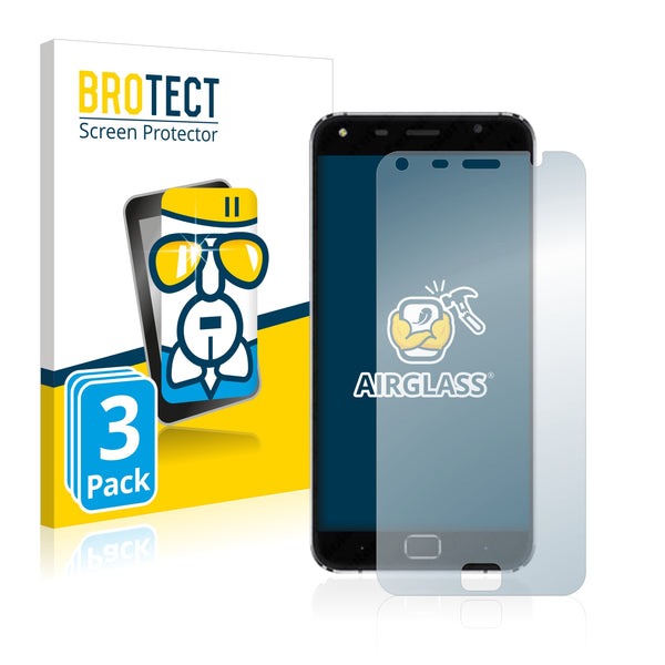 3x BROTECT AirGlass Glass Screen Protector for Komu K55