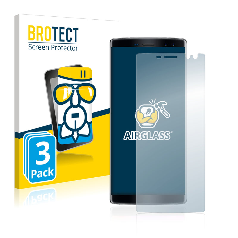 3x BROTECT AirGlass Glass Screen Protector for Doogee BL12000