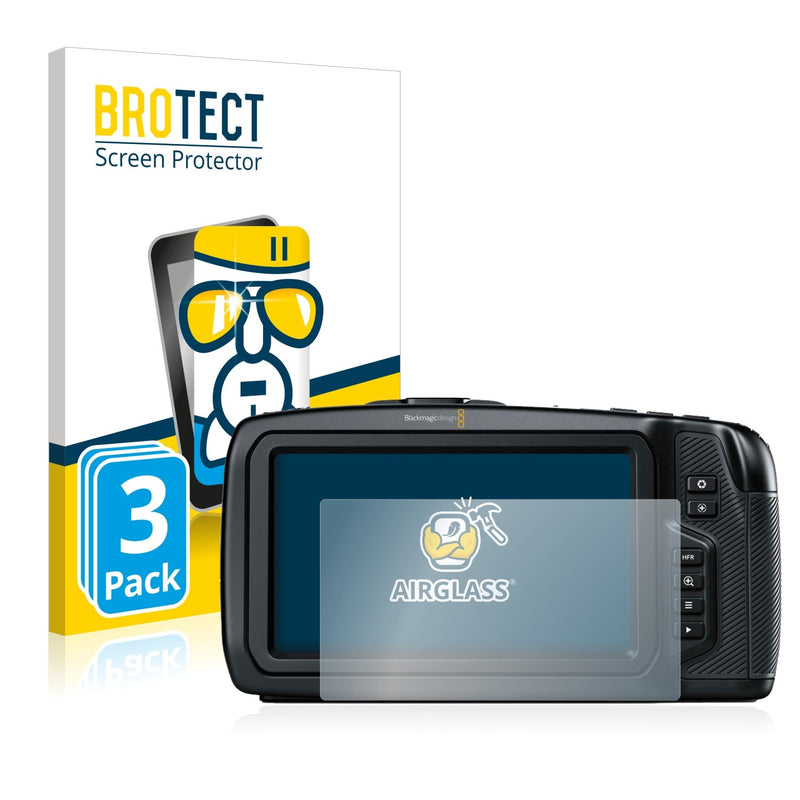 3x BROTECT AirGlass Glass Screen Protector for Blackmagic Pocket Cinema Camera 4K