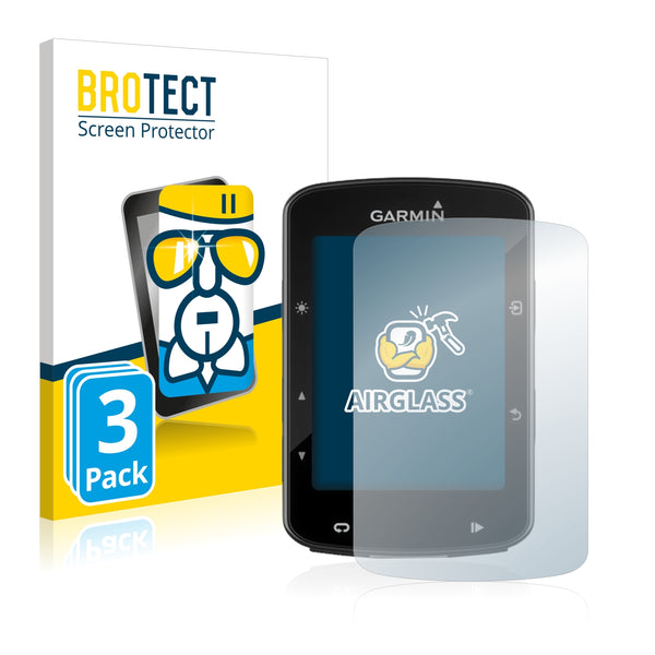 3x BROTECT AirGlass Glass Screen Protector for Garmin Edge 520 Plus
