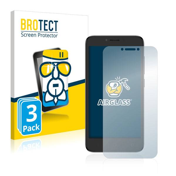 3x BROTECT AirGlass Glass Screen Protector for Alcatel Tetra