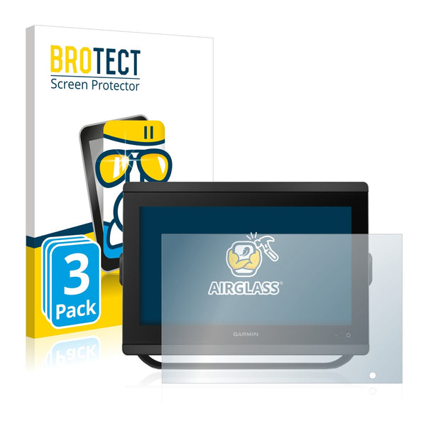 3x BROTECT AirGlass Glass Screen Protector for Garmin GPSMAP 8412