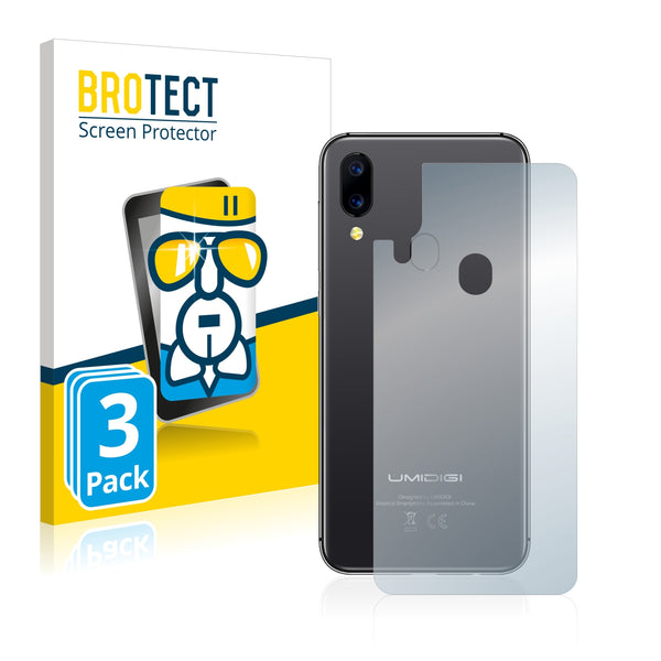 3x BROTECT AirGlass Glass Screen Protector for Umidigi A3 (Back)