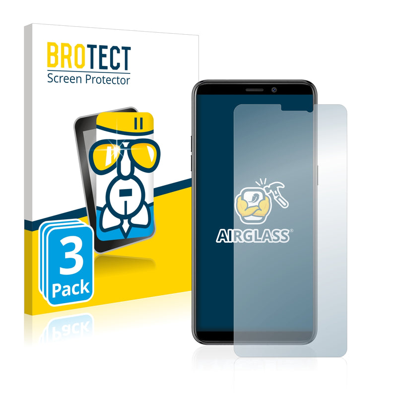 3x BROTECT AirGlass Glass Screen Protector for Ulefone P6000 Plus