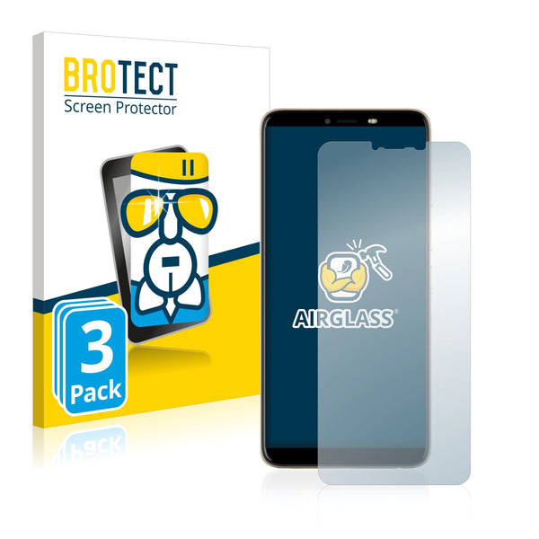 3x BROTECT AirGlass Glass Screen Protector for Tecno Spark 2