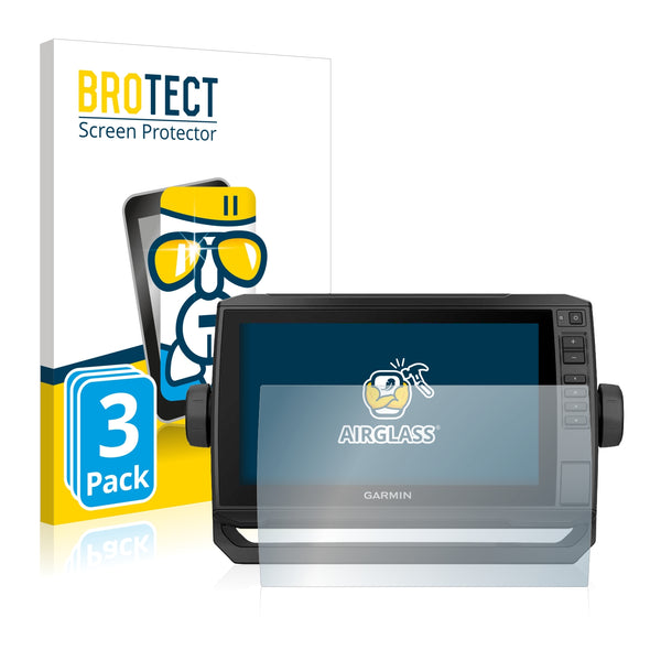 3x BROTECT AirGlass Glass Screen Protector for Garmin echoMAP UHD 92sv