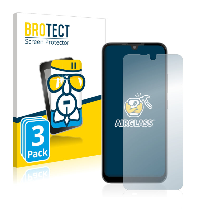 3x BROTECT AirGlass Glass Screen Protector for Gigaset GS190