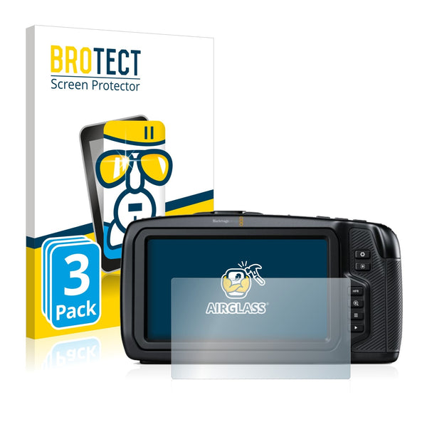 3x BROTECT AirGlass Glass Screen Protector for Blackmagic Pocket Cinema Camera 6K