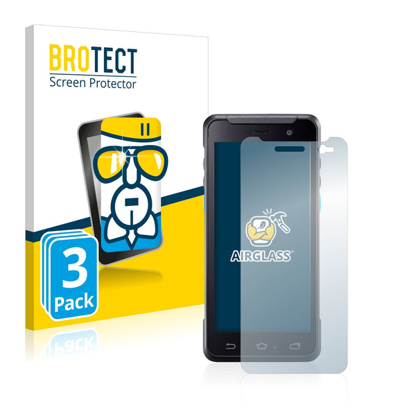 3x BROTECT AirGlass Glass Screen Protector for Unitech PA760