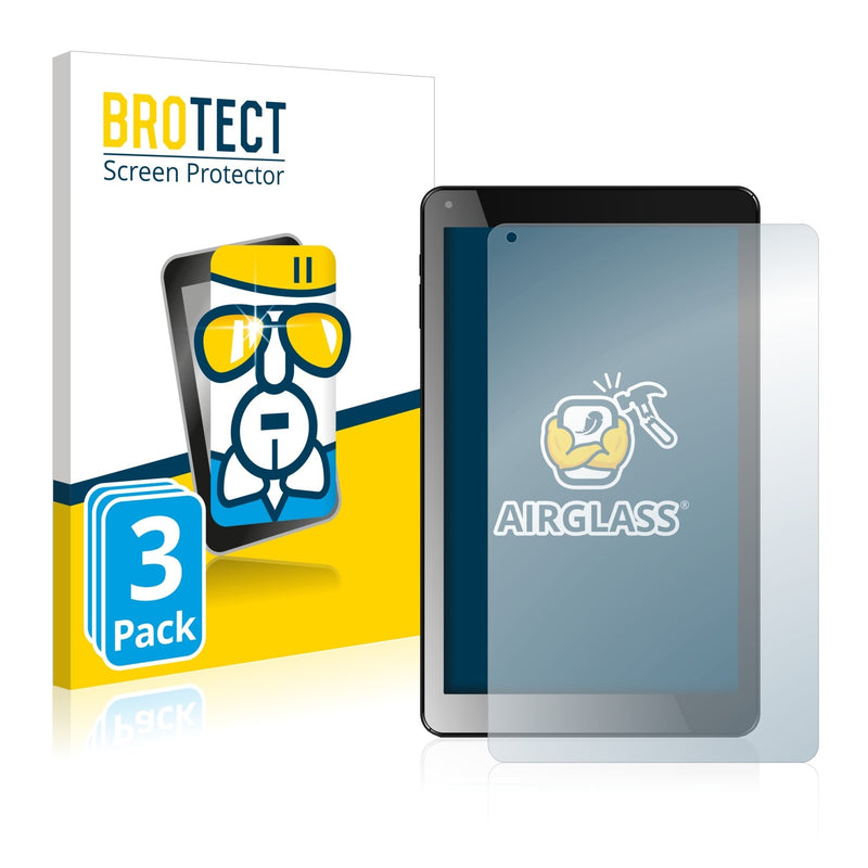 3x BROTECT AirGlass Glass Screen Protector for Odys NoteTab Pro LTE 2-in-1