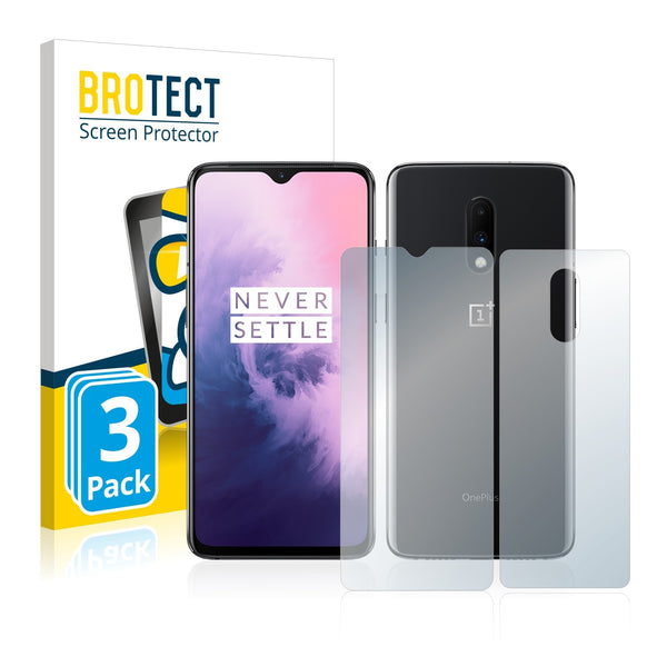 3x BROTECT AirGlass Glass Screen Protector for OnePlus 7 (Front + Back)