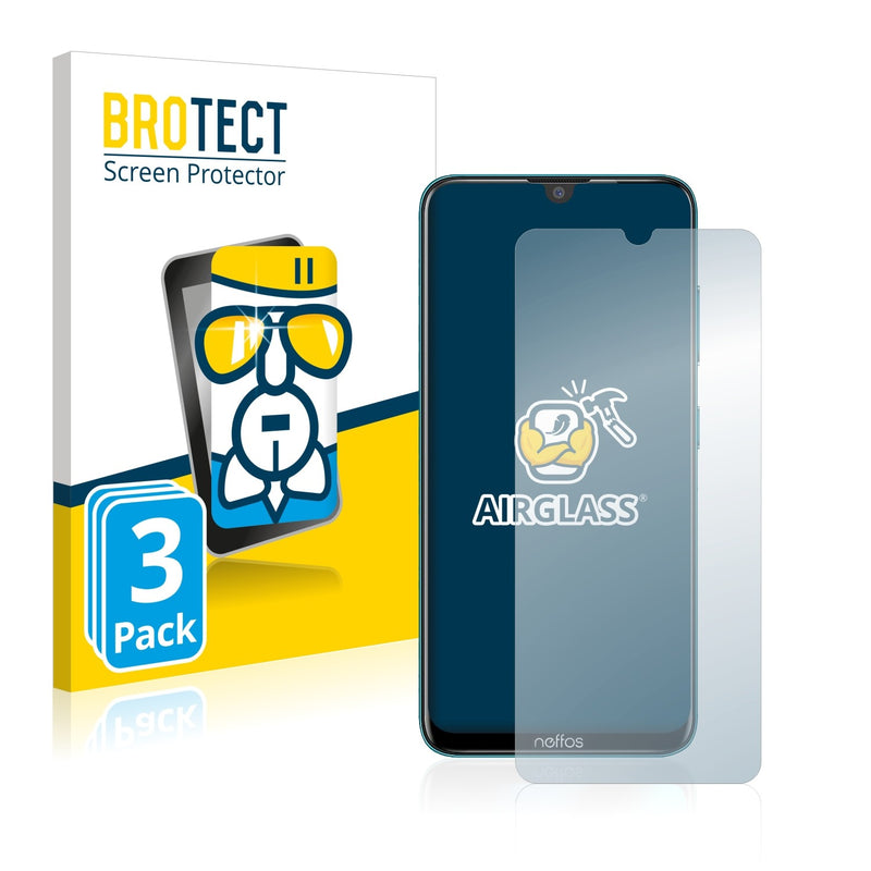 3x BROTECT AirGlass Glass Screen Protector for TP-Link Neffos X20 Pro