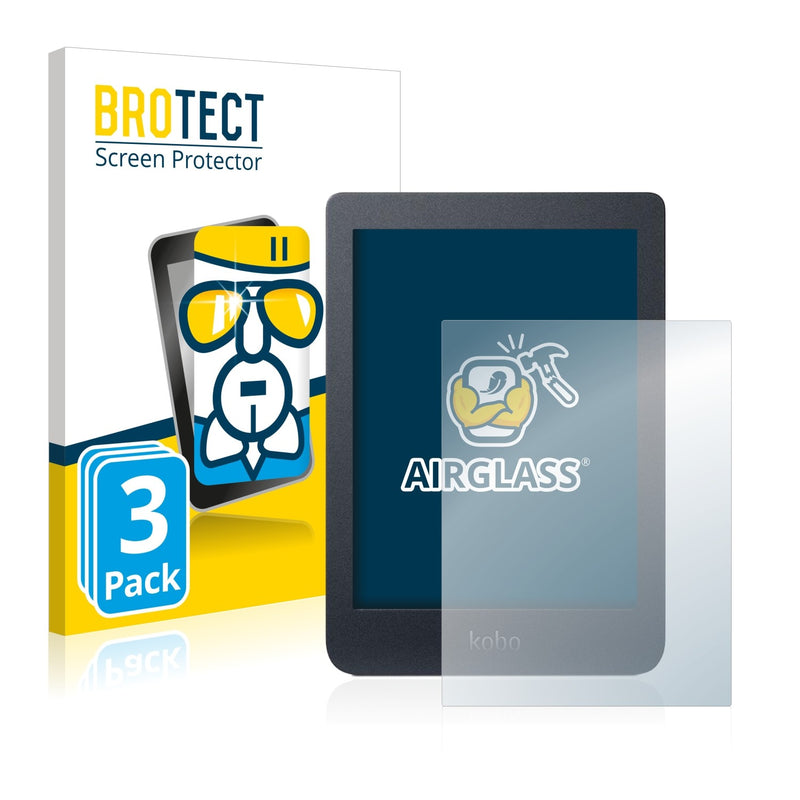 3x BROTECT AirGlass Glass Screen Protector for Kobo Nia
