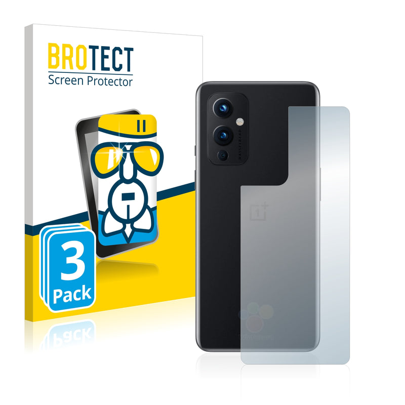 3x BROTECT AirGlass Glass Screen Protector for OnePlus 9 (Back)