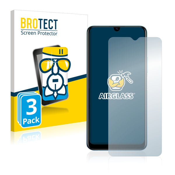 3x BROTECT AirGlass Glass Screen Protector for Vivo Y20T