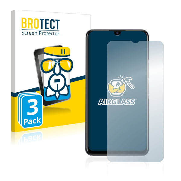 3x BROTECT AirGlass Glass Screen Protector for Vivo T1x