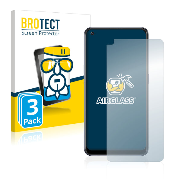 3x BROTECT AirGlass Glass Screen Protector for Oppo Reno 6 Lite