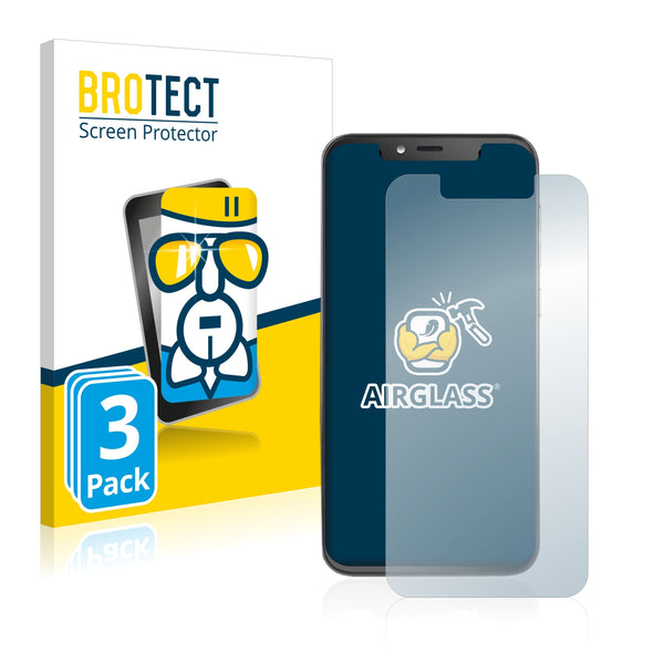 3x BROTECT AirGlass Glass Screen Protector for myPhone Prime 3 Lite