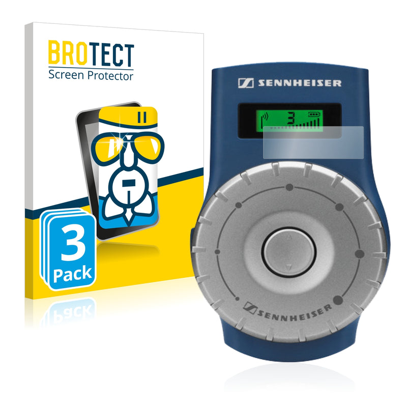 3x BROTECT AirGlass Glass Screen Protector for Sennheiser EK 2020-D-II