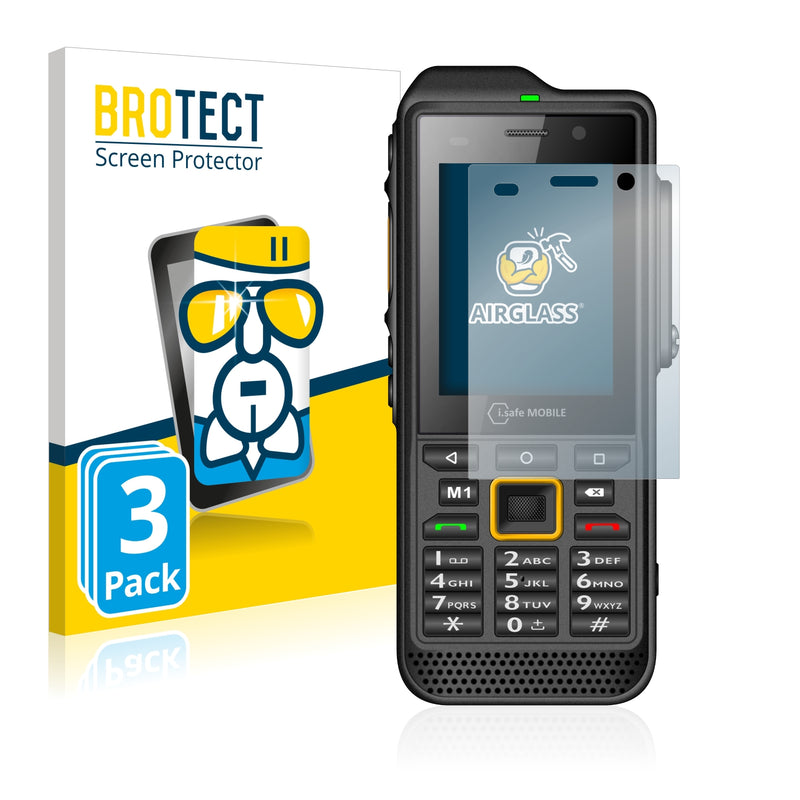 3x BROTECT AirGlass Glass Screen Protector for i.safe IS330.RG