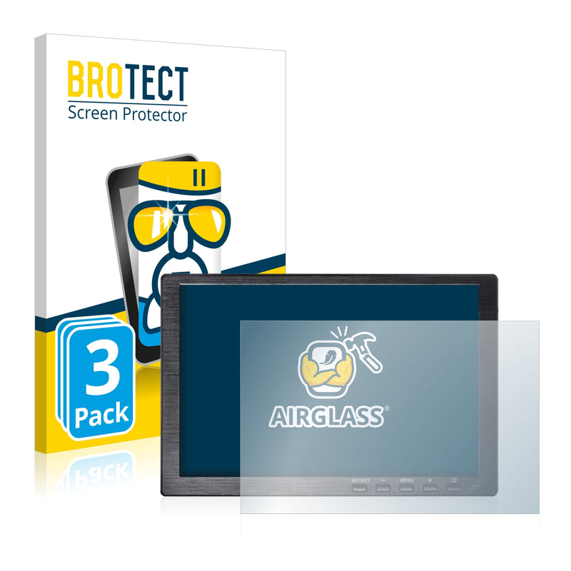 3x BROTECT AirGlass Glass Screen Protector for Kenowa TFT LED Portable Monitor (10.1)