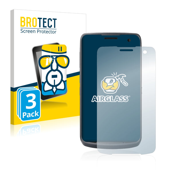 3x BROTECT AirGlass Glass Screen Protector for Unitech EA500P Plus