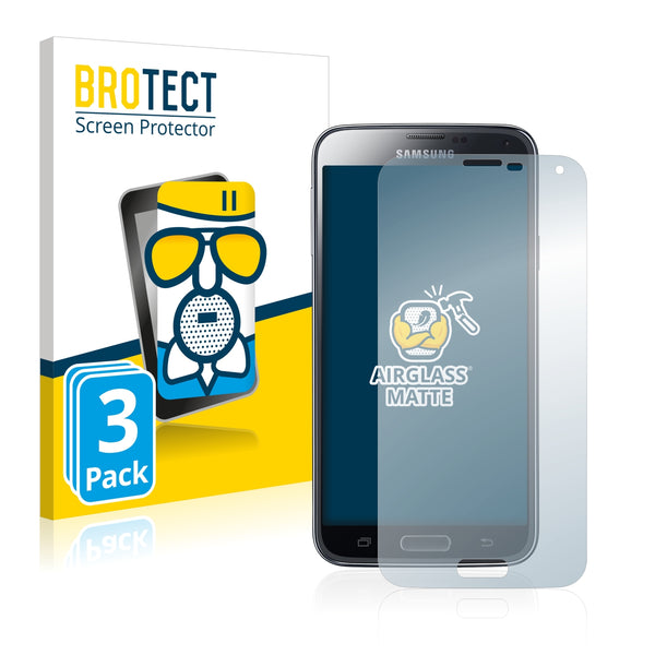 3x BROTECT AirGlass Matte Glass Screen Protector for Samsung Galaxy S5 SM-G900I SM-G900F