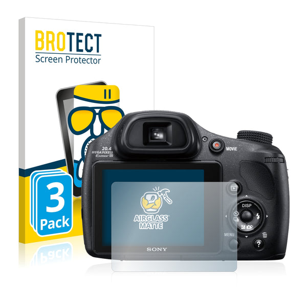 3x BROTECT AirGlass Matte Glass Screen Protector for Sony Cyber-Shot DSC-HX350
