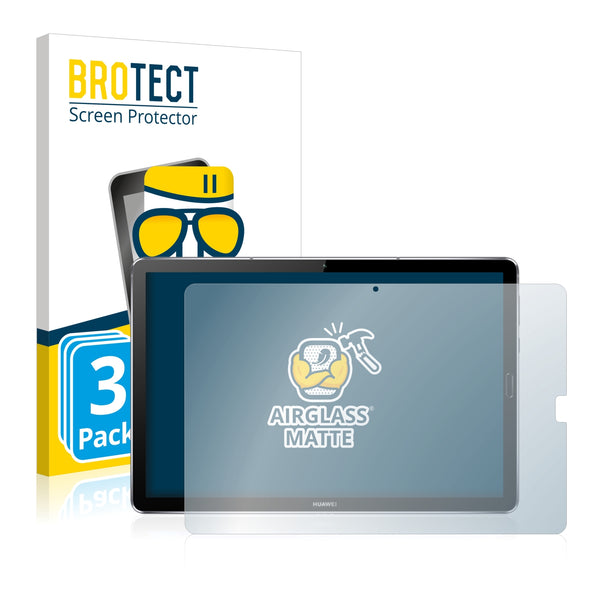 3x BROTECT AirGlass Matte Glass Screen Protector for Huawei MediaPad M6 10.8