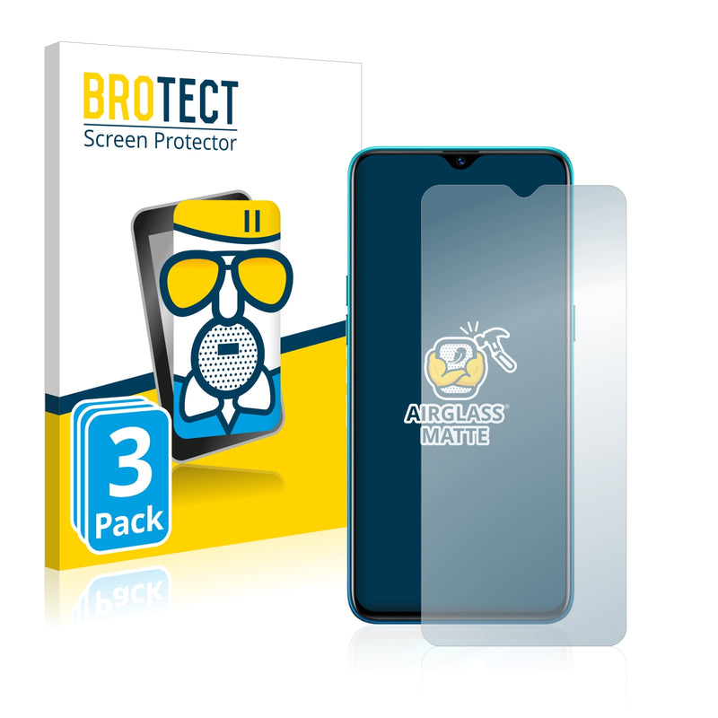 3x BROTECT AirGlass Matte Glass Screen Protector for Oppo Realme 5 Pro