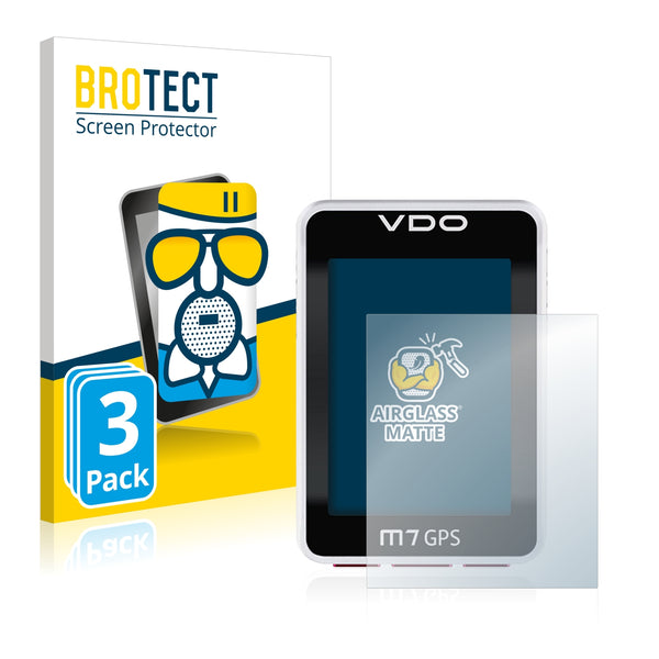 3x BROTECT AirGlass Matte Glass Screen Protector for VDO M7 GPS