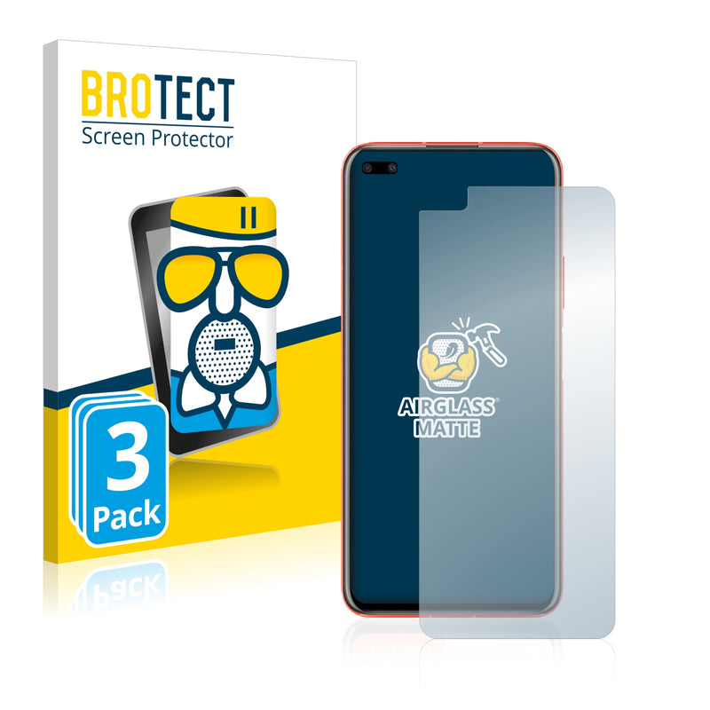 3x BROTECT AirGlass Matte Glass Screen Protector for Honor View 30 Pro