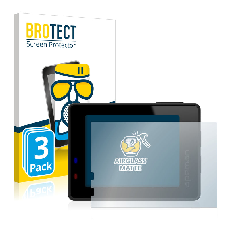 3x BROTECT AirGlass Matte Glass Screen Protector for Apeman A77
