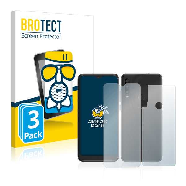 3x BROTECT Matte Screen Protector for TCL L10 Pro (Front + Back)