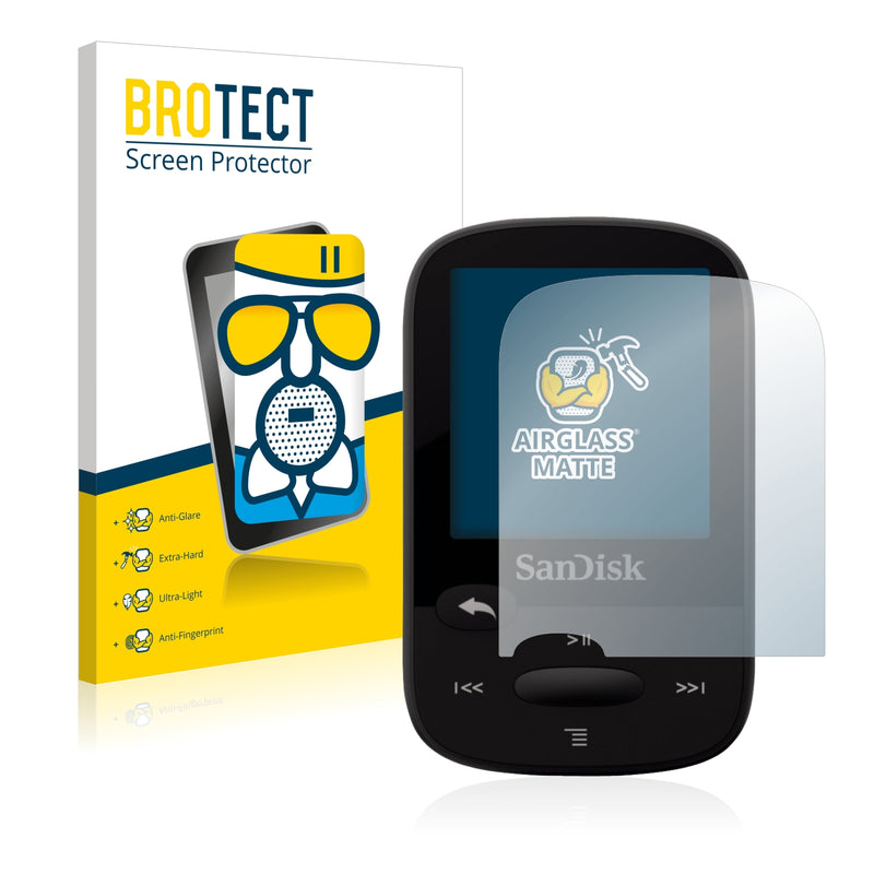 BROTECT AirGlass Matte Glass Screen Protector for SanDisk Sansa Clip Sport