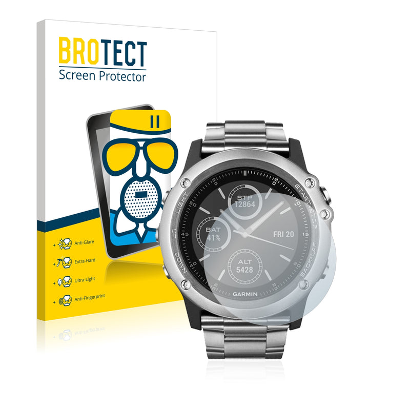 BROTECT AirGlass Matte Glass Screen Protector for Garmin fenix 3 Saphir