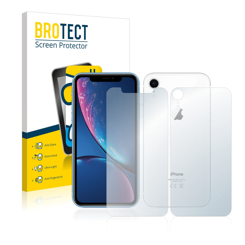 BROTECT AirGlass Matte Glass Screen Protector for Apple iPhone XR (Front + Back)