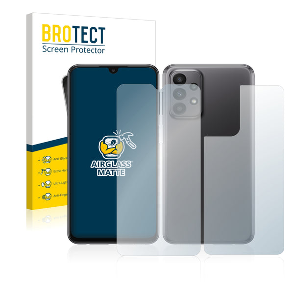 BROTECT AirGlass Matte Glass Screen Protector for Samsung Galaxy A23 (Front + Back)