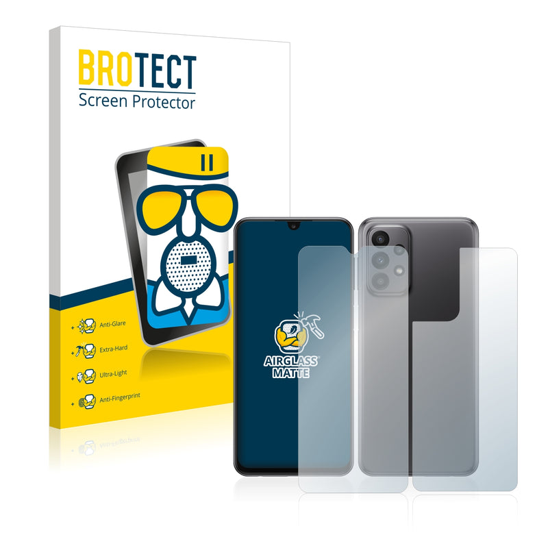 BROTECT AirGlass Matte Glass Screen Protector for Samsung Galaxy M13 (Front + Back)